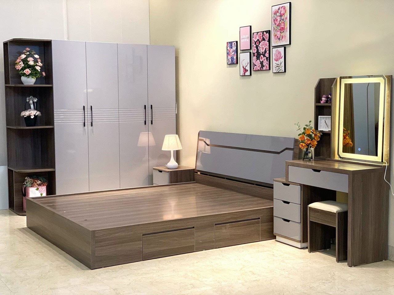 Combo full phòng ngủ giường tủ táp bàn phấn VH02